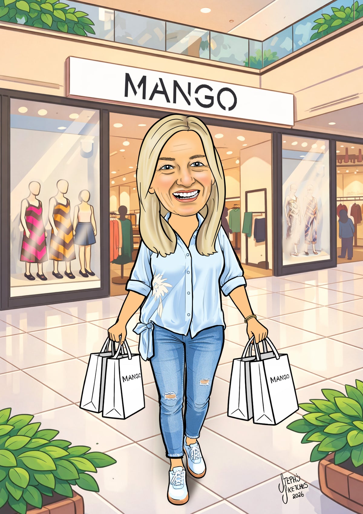 Shopping Caricature
