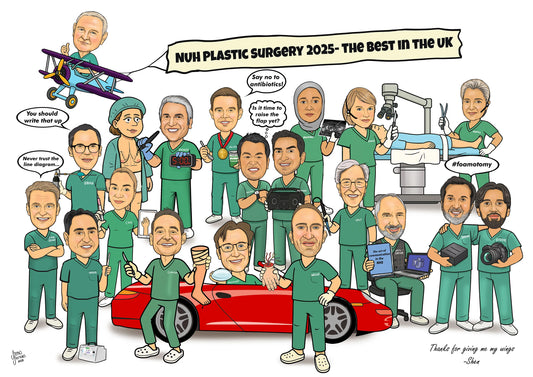 NUH Plastic Surgery 2025 caricature - Additional prints