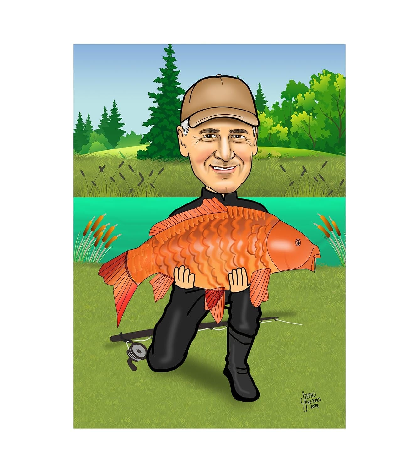 Fishing Caricature