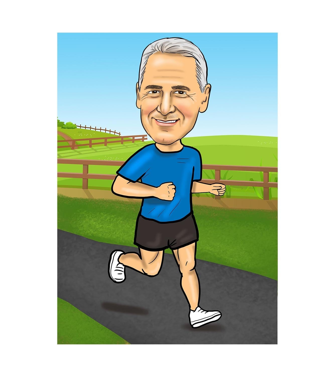 Running caricature gift