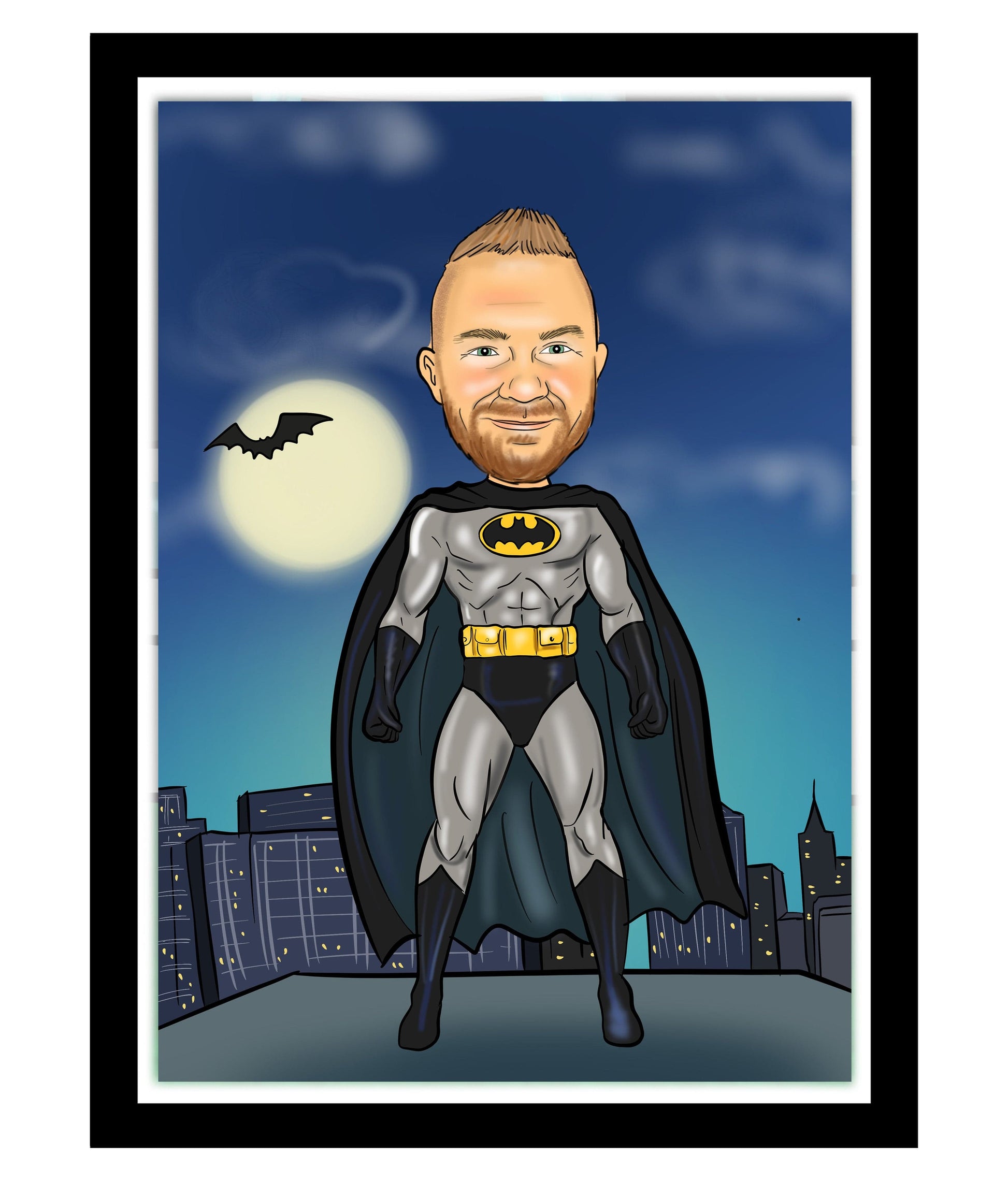 Batman Caricature Sticker | Batman Caricature | Steph's Sketches