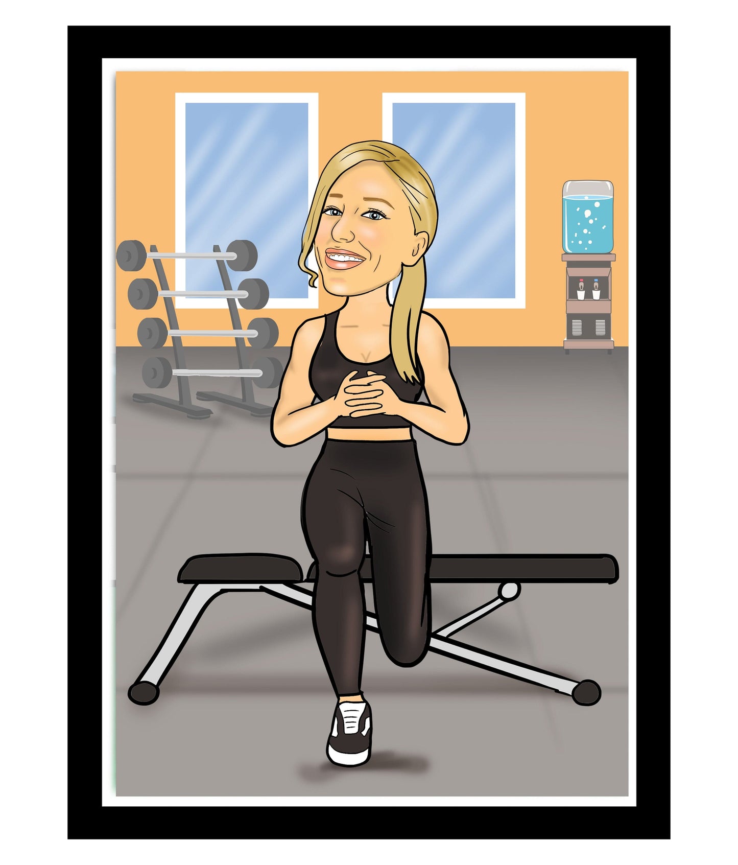Women Gym Caricature | Gym Caricature Woman | Steph's Sketches