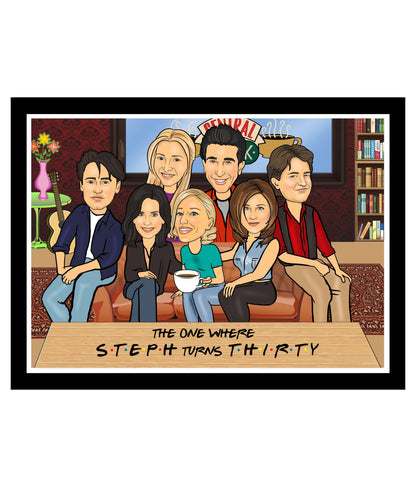 Friends Sofa Caricature | Sofa Friends Caricature | Steph's Sketches