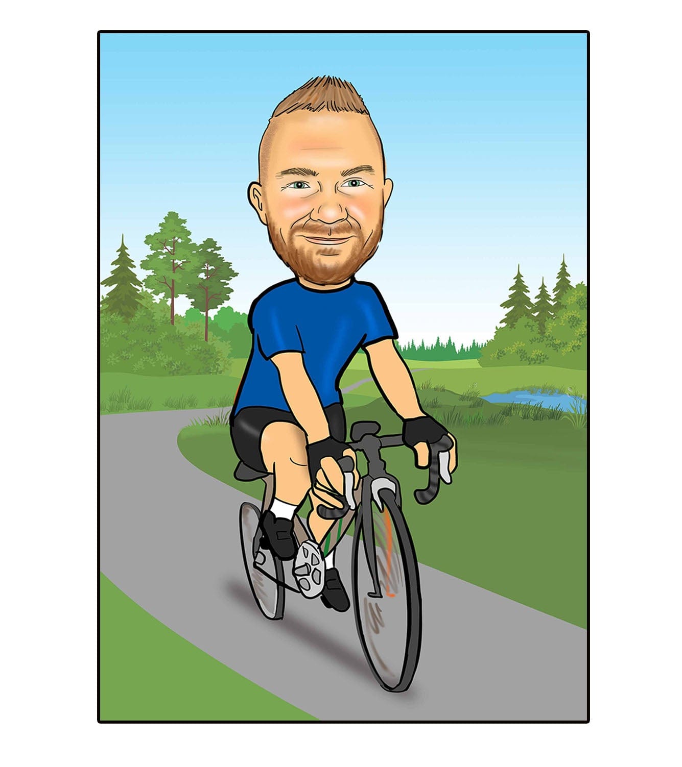 Cycling Caricature - Man