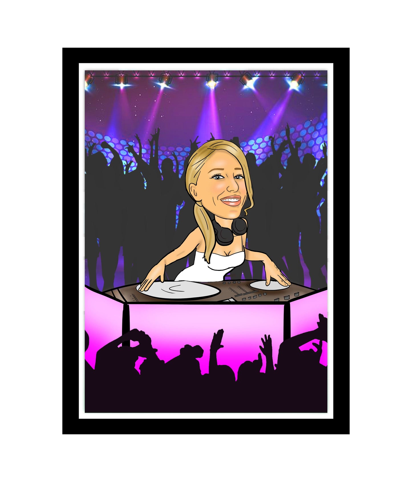 Woman DJ Caricature | Female DJ Caricature | Steph's Sketches