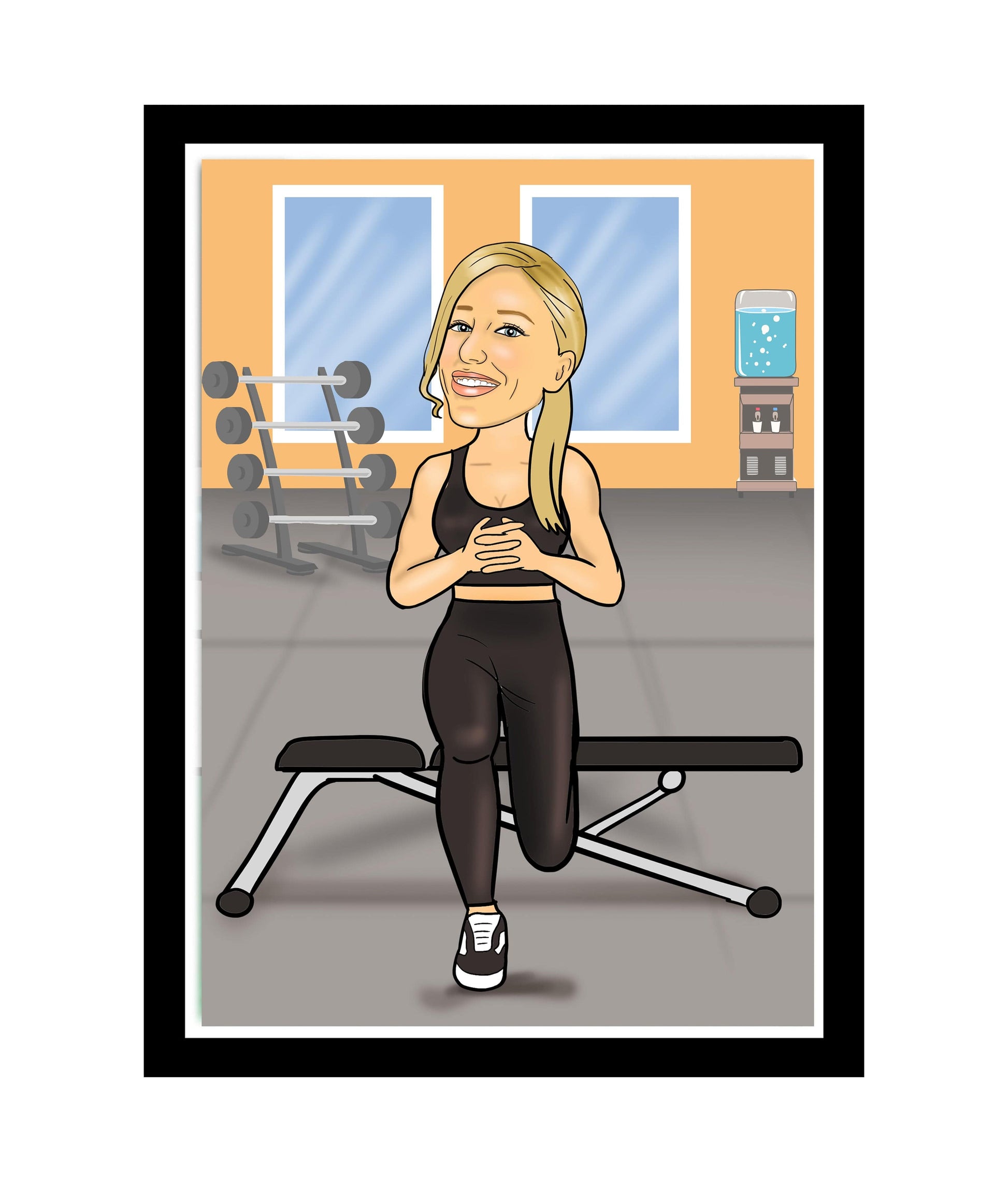 Women Gym Caricature | Gym Caricature Woman | Steph's Sketches