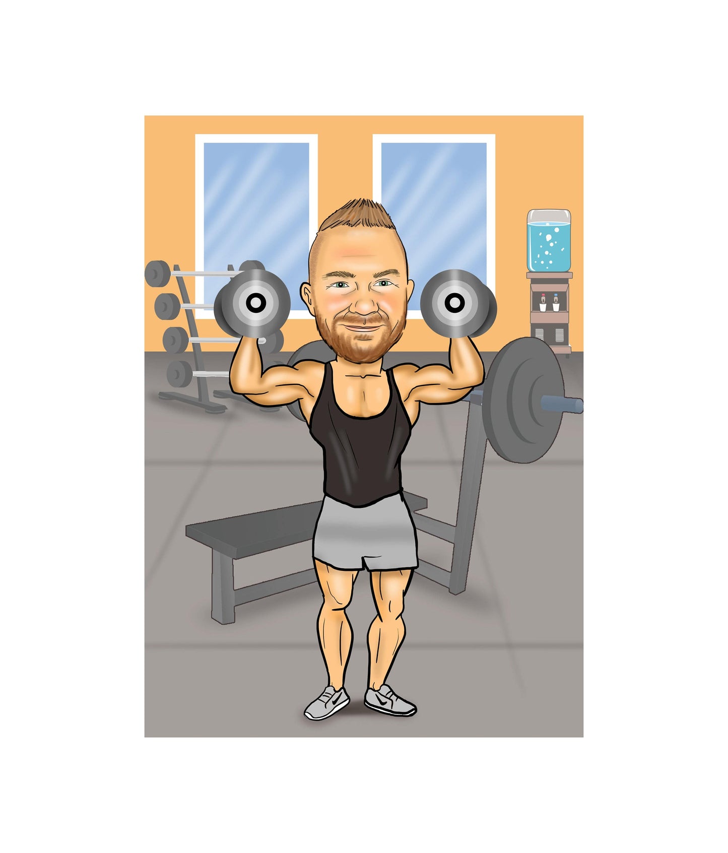 Man Gym Caricature | Gym Caricature | Steph's Sketches