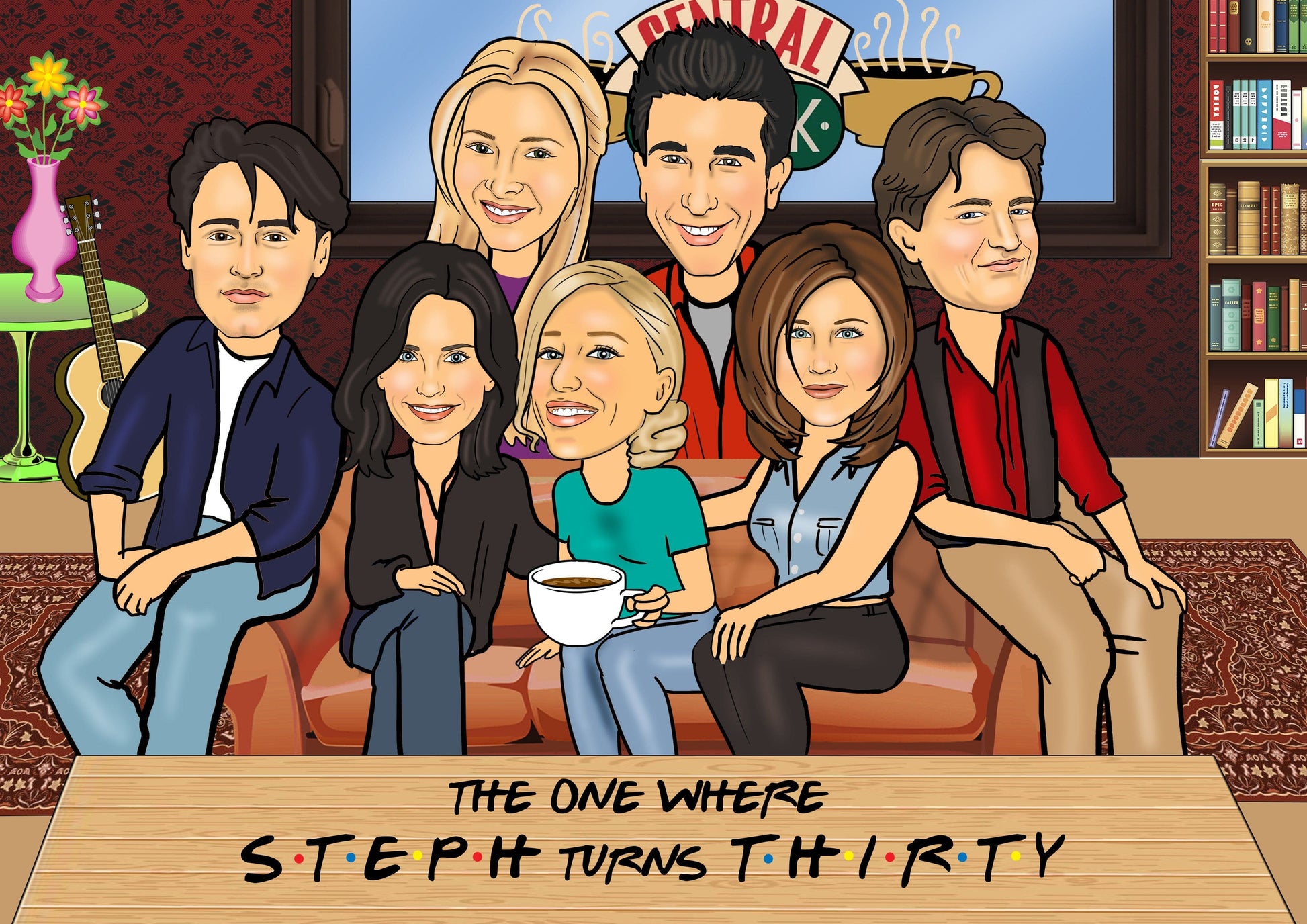 Friends Sofa Caricature | Sofa Friends Caricature | Steph's Sketches