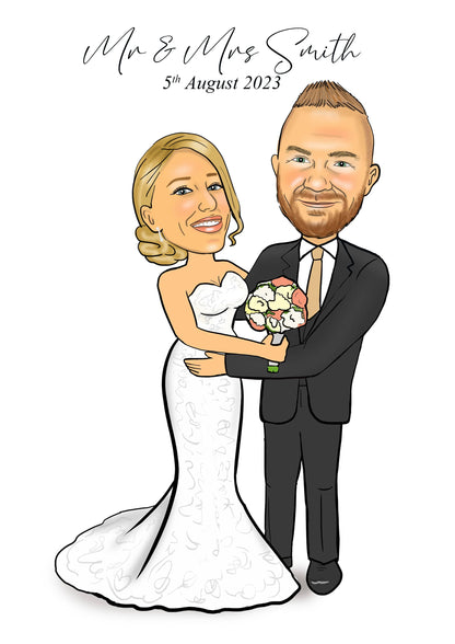 Wedding Couple Standing Caricature Template