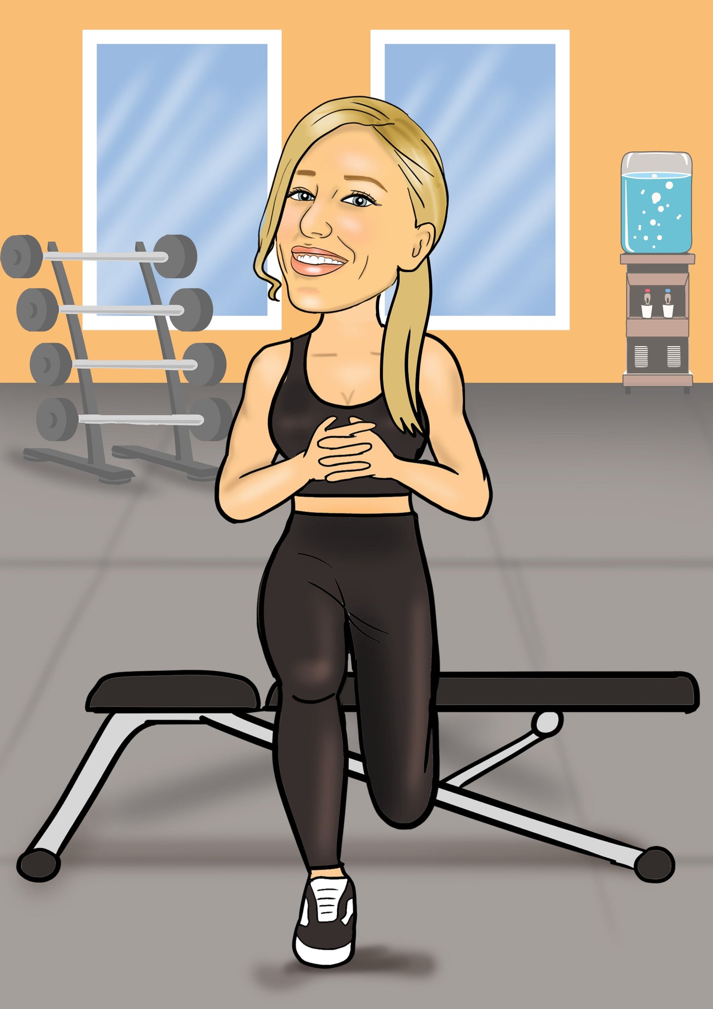 Women Gym Caricature | Gym Caricature Woman | Steph's Sketches